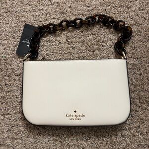Kate Spade pochette- white with tortoise shell plastic strap